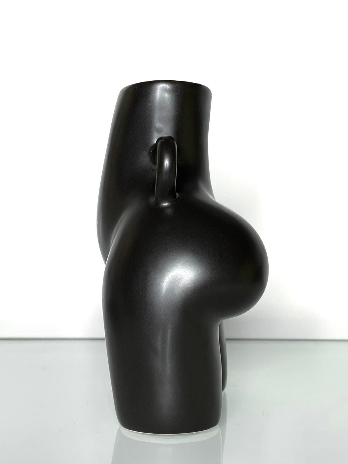 Black ceramic butt vase body art bust statue vase body art