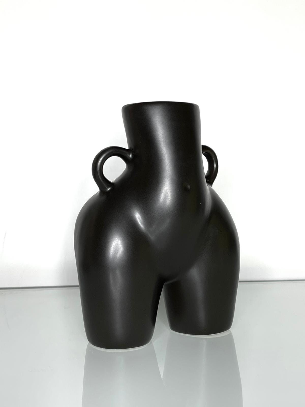 Black ceramic butt vase body art bust statue vase body art