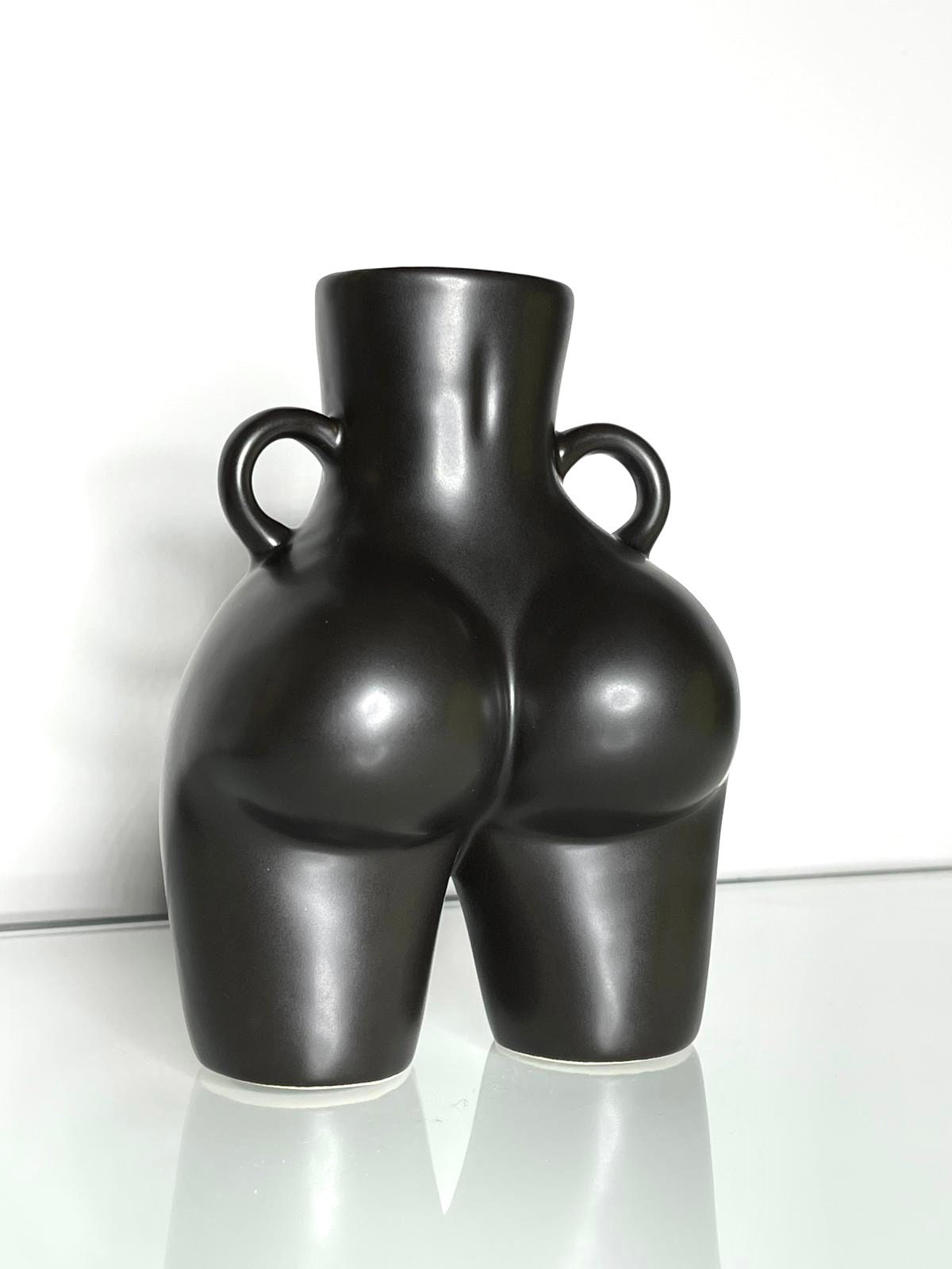 Black ceramic butt vase body art bust statue vase body art Etsy