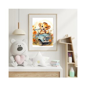 Descarga Instantánea Digital Póster Infantil Tigre Safari, Póster de Animales Imágenes Habitación Infantil Decoración Habitación Infantil Decoración Habitación Infantil Regalo Habitación Infantil