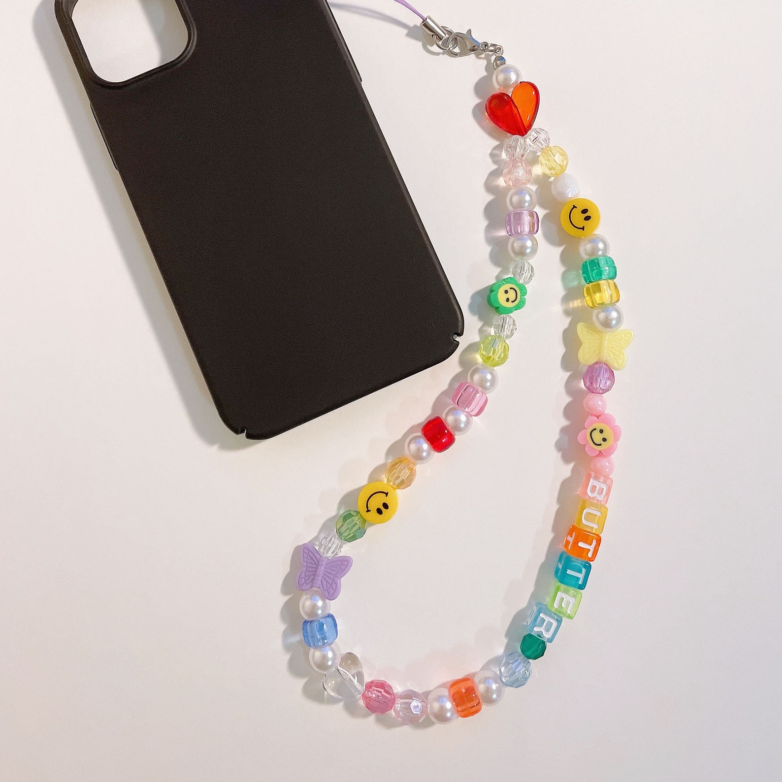 Smile Beaded Phone Charm / Phone Strap / Key Chain Etsy
