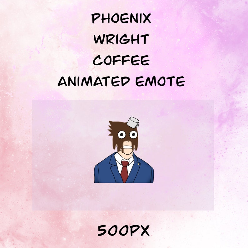 Phoenix wright coffee animated emote image 1