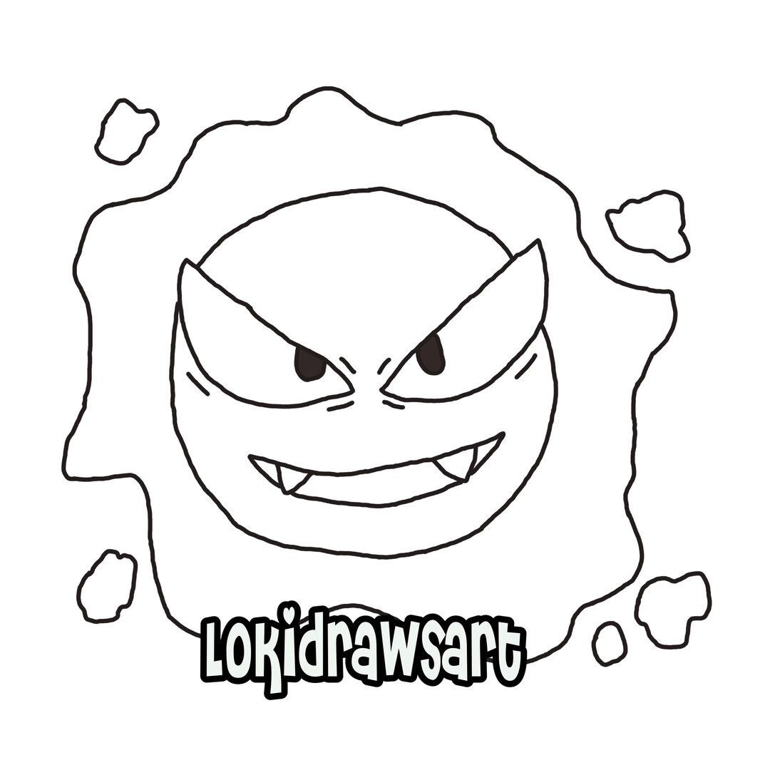 Gastly Coloring Page Etsy - Il 1080xN.3243877481 A256