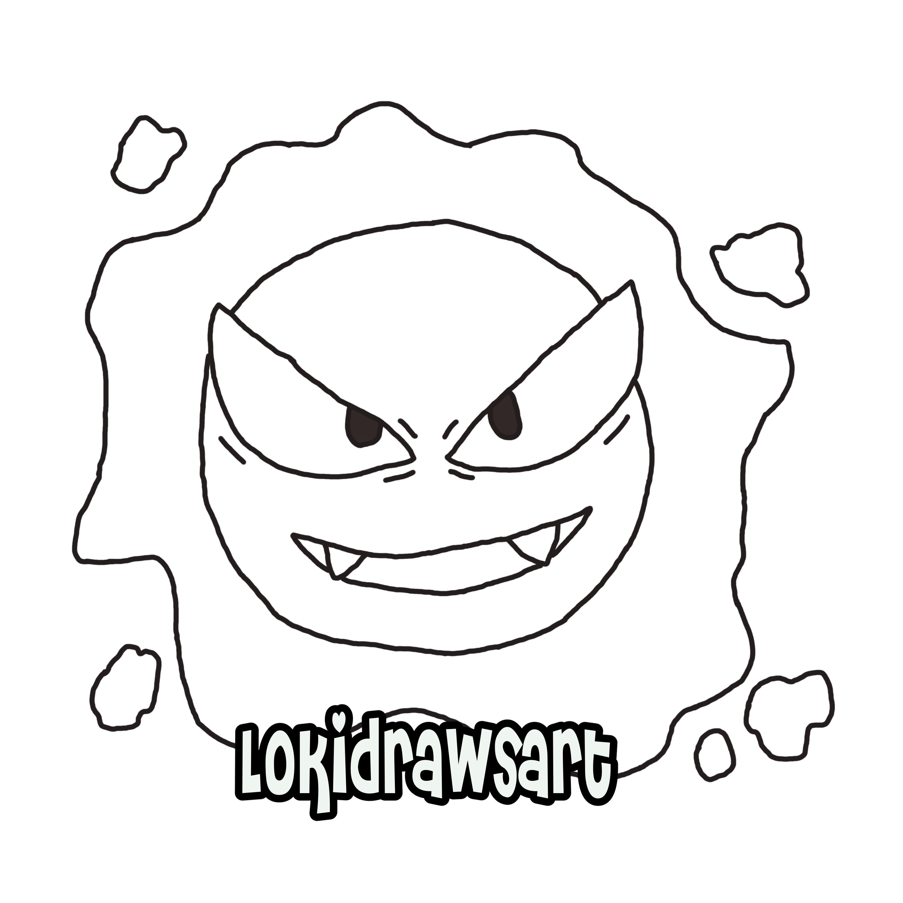 Gastly Coloring Page Etsy - Il Fullxfull.3243877481 A256