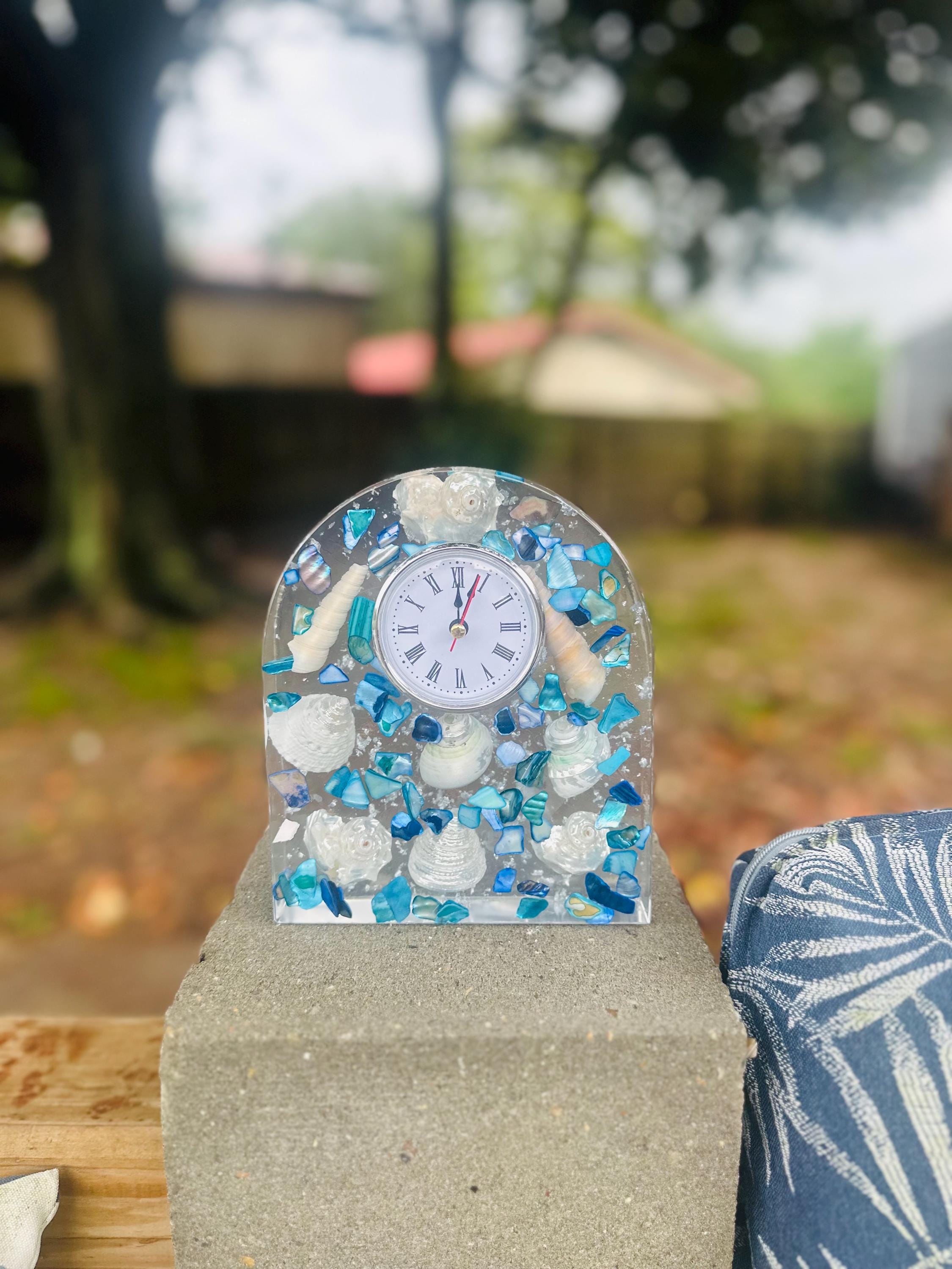 Shell Clcok Epoxy Resin Sea Shell Clock: Nautical Ocean Decor - Etsy