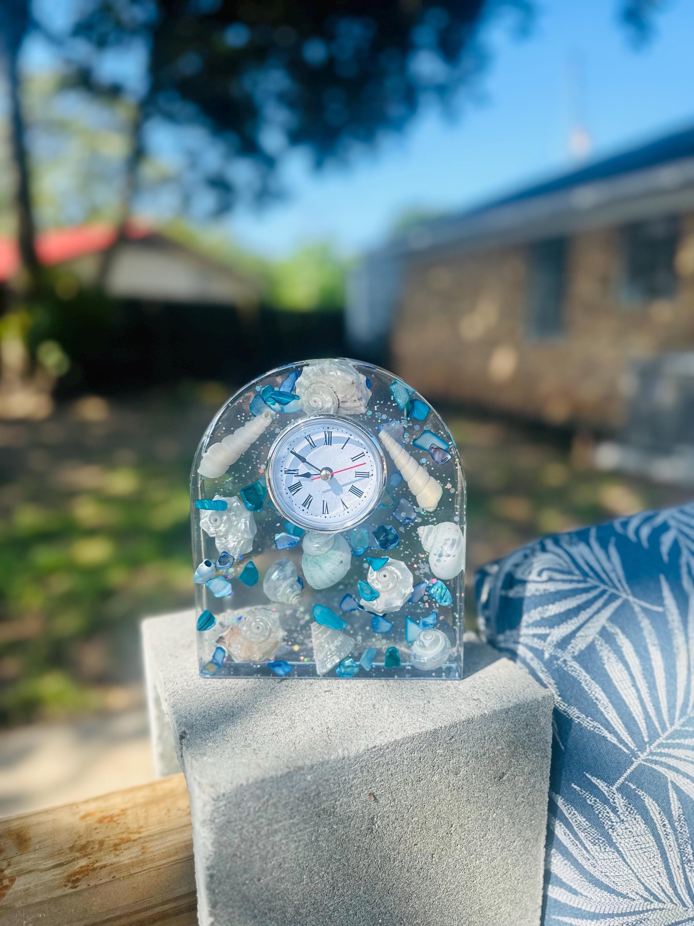 Sea Shell Resin Clock - Etsy
