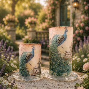 Free Shipping Peacock Flameless Candle with 5 hr Timer batteries included