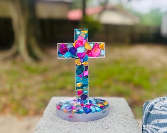 Abstraktes Kreuz Harz: Rock Epoxy Andenken