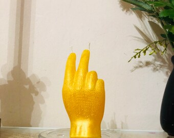 Peace sign candle scented with patchouli essential oils