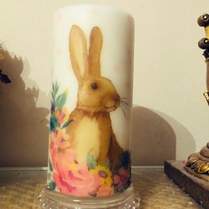 Free Shipping 6 inch tall Easter Bunny pillar candle with Vanilla butter cream fragrance FAST