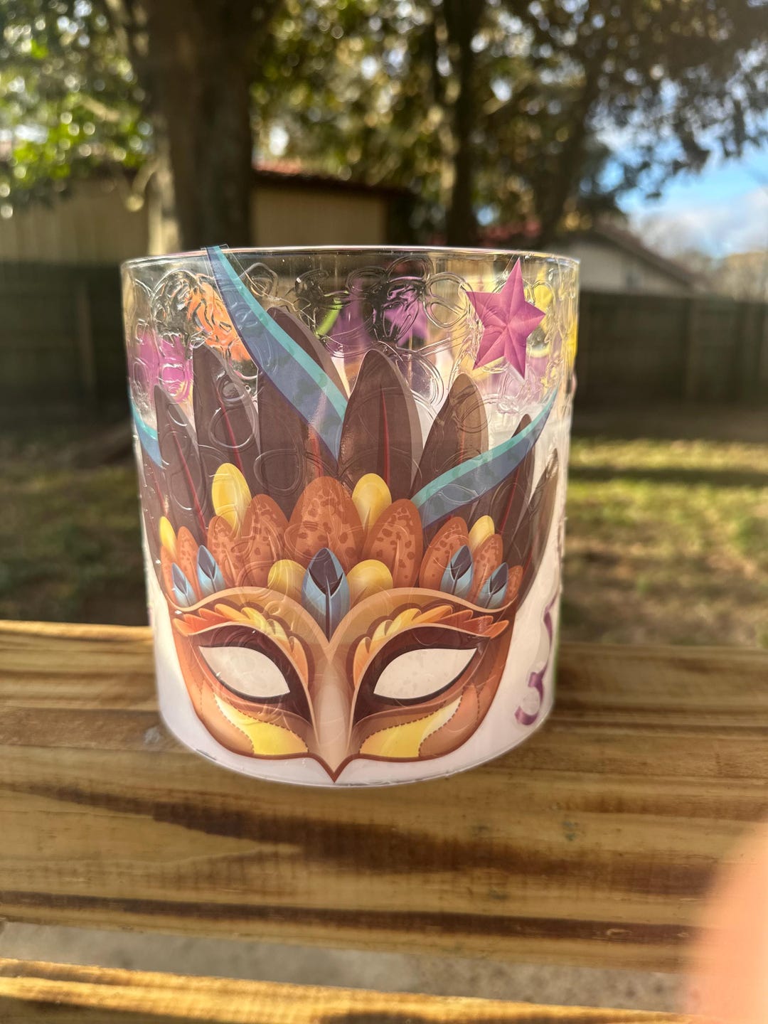 Mardi Gras Mask Flameless Candle With Timer - Etsy