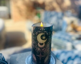 Moon magic Flameless LED Pillar Candle: on off switch batteries included