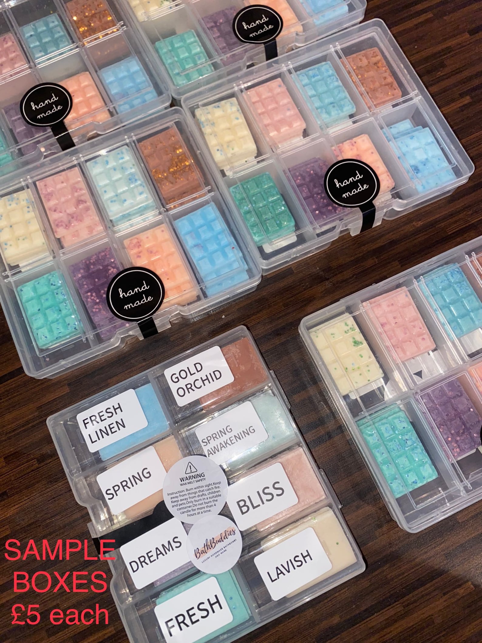 Wax melt sample boxes Etsy