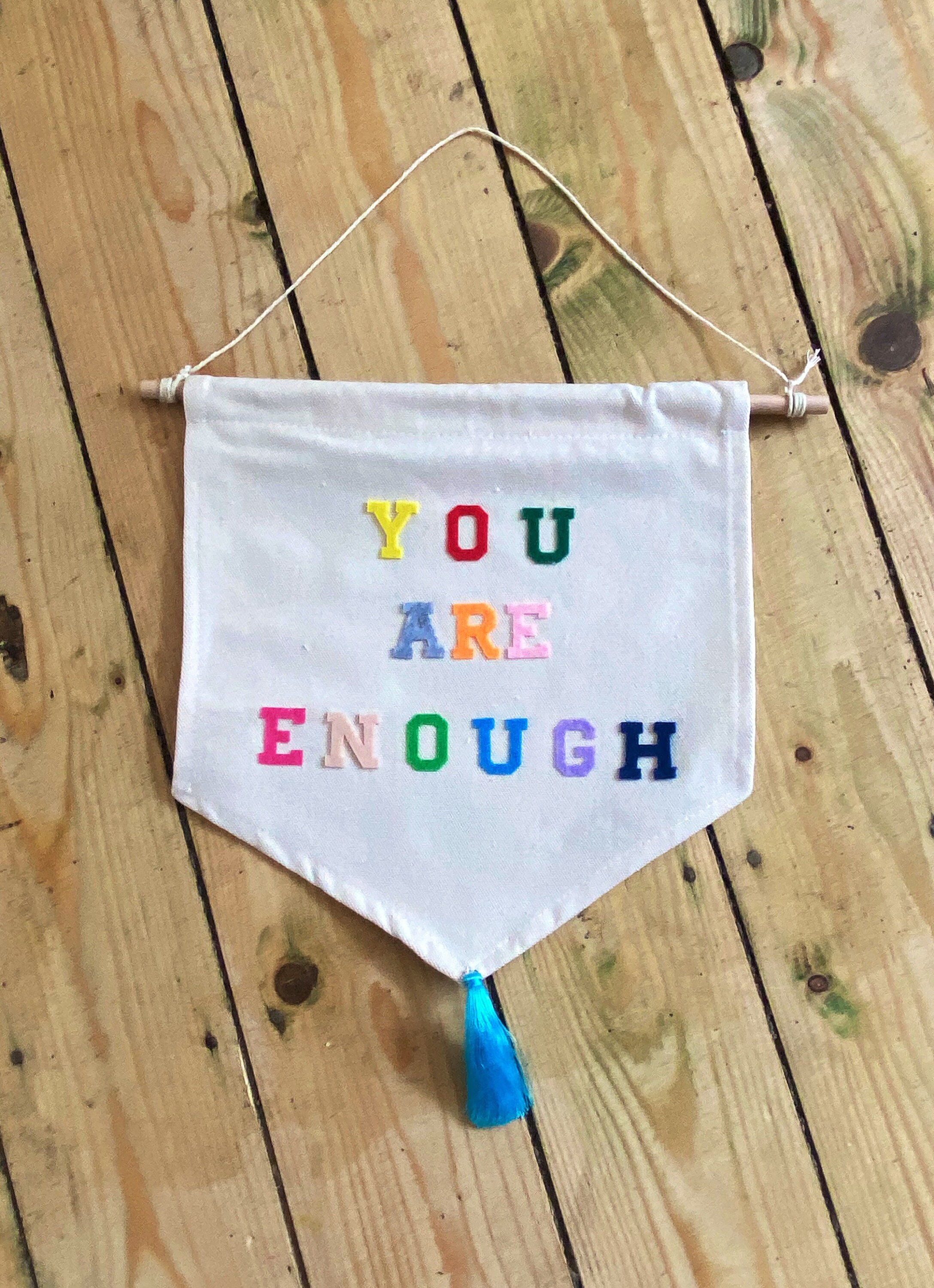 YOU ARE ENOUGH Letter Banner With Tassel Etsy UK