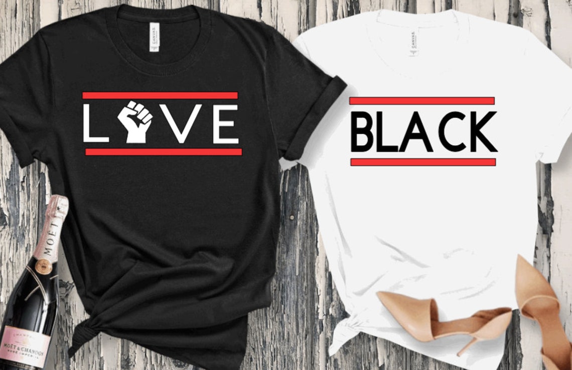 Black Love Matching Couples Shirts Etsy