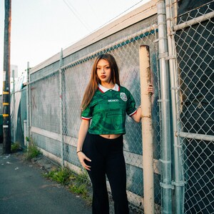 Green MadStrange Mexico Soccer Jersey 1998 Calendario Azteca Crop image 12