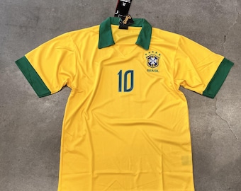 Brazil #10 Neymar Jr. Soccer Jersey Vintage Oversize Style