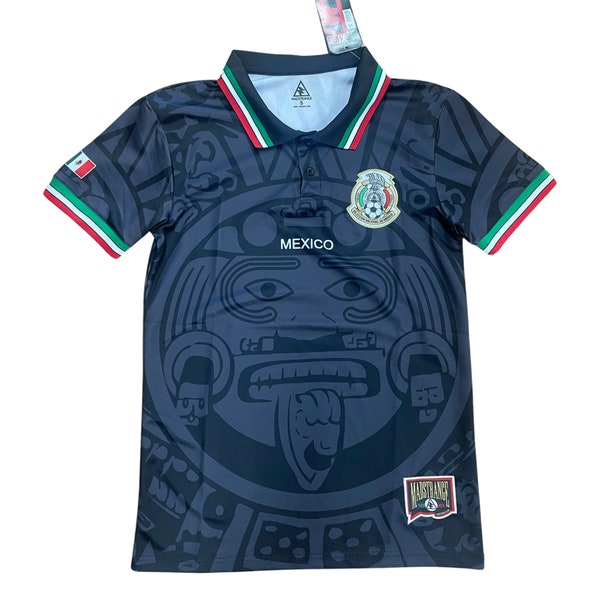 MadStrange Mexico Soccer Jersey 1998 (Black) Calendario Azteca