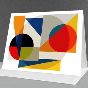 Cartes de créateurs abstraites, Motif géométrique, Carte d'art, Carte-cadeau pour toute occasion, Mid-Century, Modernisme, Toutes les occasions, Anniversaire, Amitié