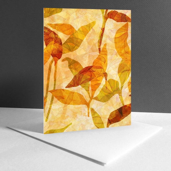 Botanica No.1 and 2 Floral Abstract Art Cards, Individually Printed A2 size All Occasion Cards for Friends, Family, Others for any sentiment