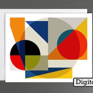 Tarjeta de arte imprimible / Tarjeta descargable THE PARTY No.4 / Descargue e imprima en su impresora doméstica / Tarjeta para cualquier ocasión / Gráficos abstractos