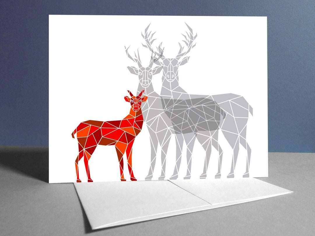 Christmas Card Ruddph Rudolph Reindeer Christmas Card: Unique Holiday Deer Friends Design - Etsy