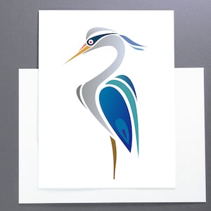 Cartes d'art HERON, cartes A2 de qualité giclée imprimées individuellement pour toute occasion ou sentiment. Disponible en 2 versions.