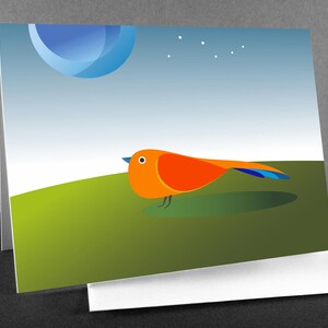 Carte cadeau, carte cadeau et oeuvre d'art « Insomniaque », oiseaux, cartes de l'amitié, carte mignon, cartes uniques, carte d'art, carte toutes occasions, carte pour enfant