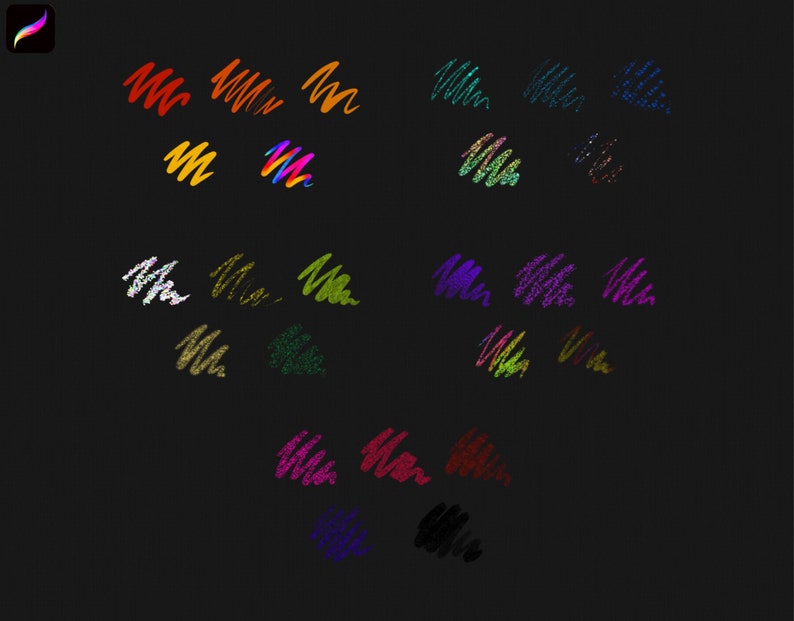 Glitter Gel Pen for Procreate Etsy