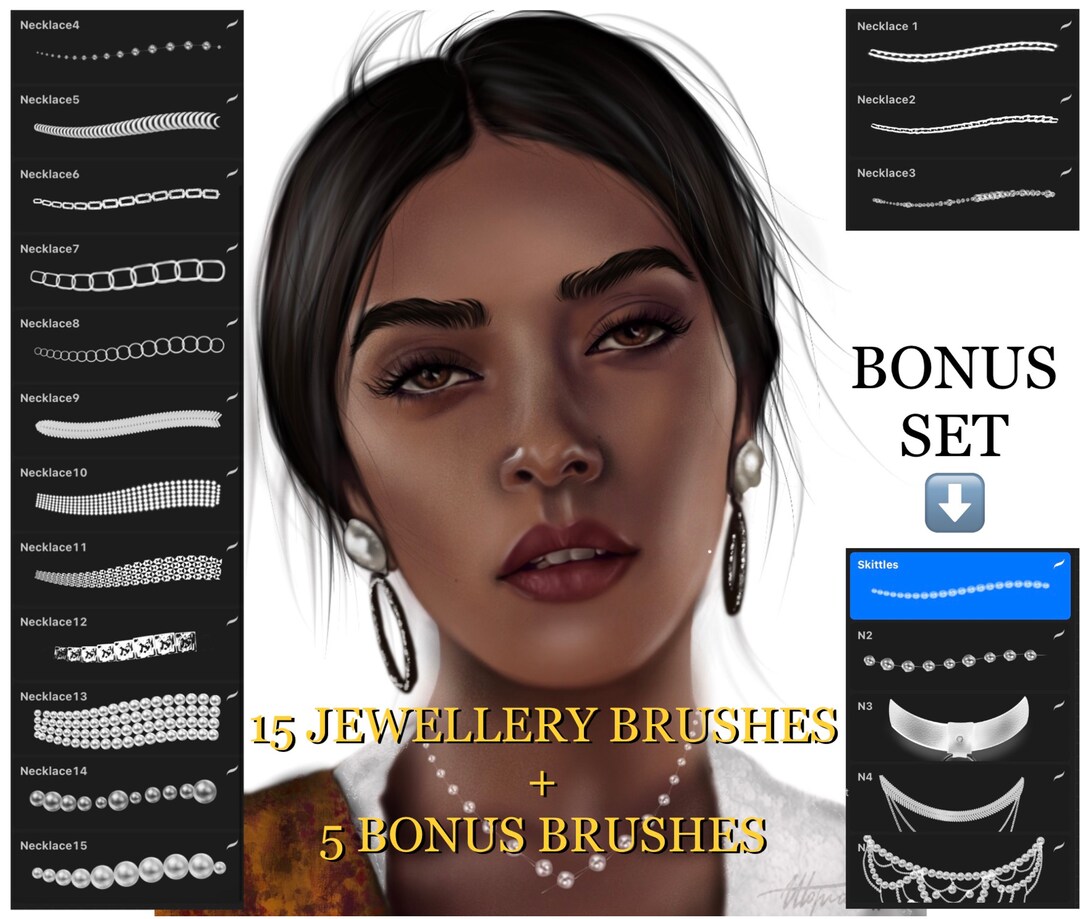 15 Jewellery Brushes for Procreate Etsy