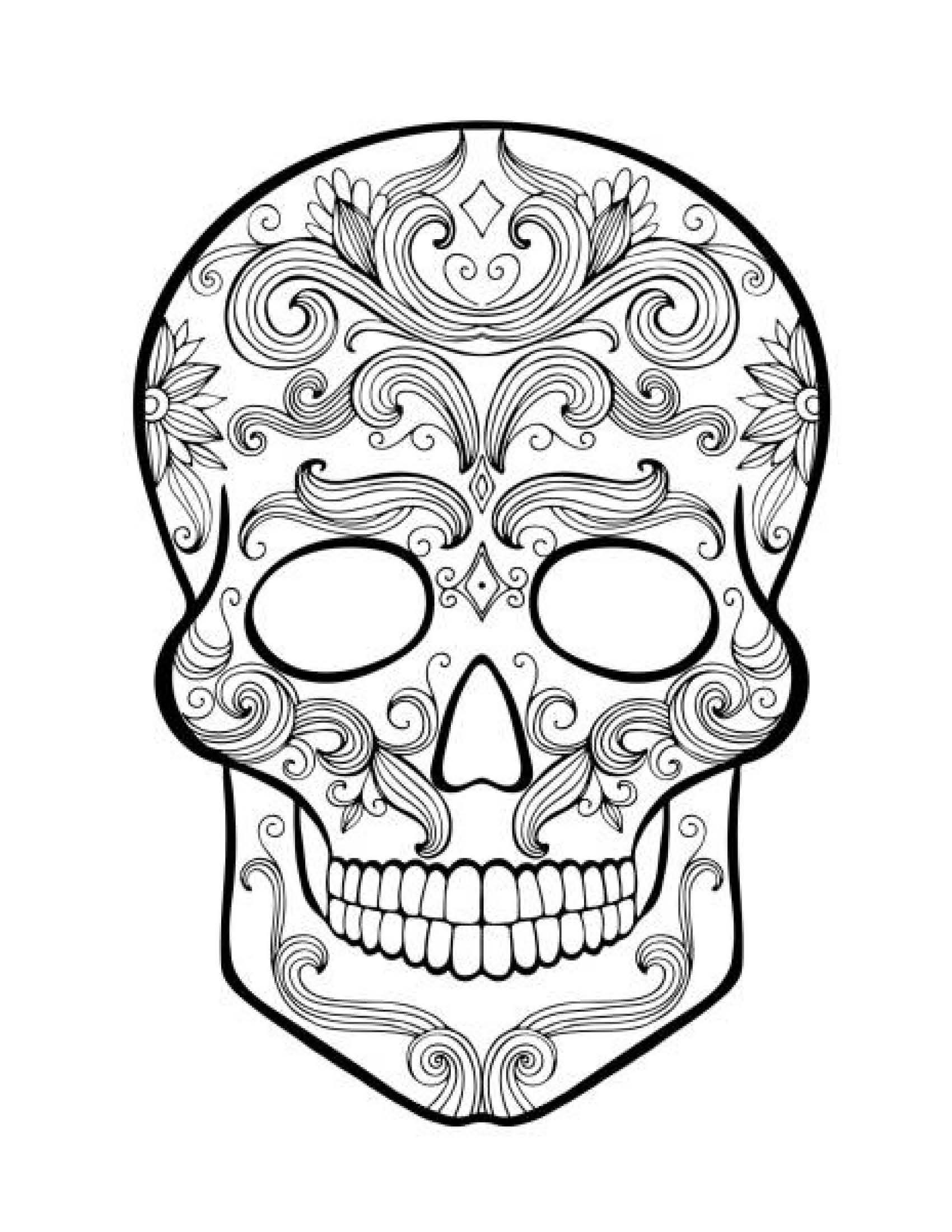 Sugar Skull Coloring 4 15 pages | Etsy