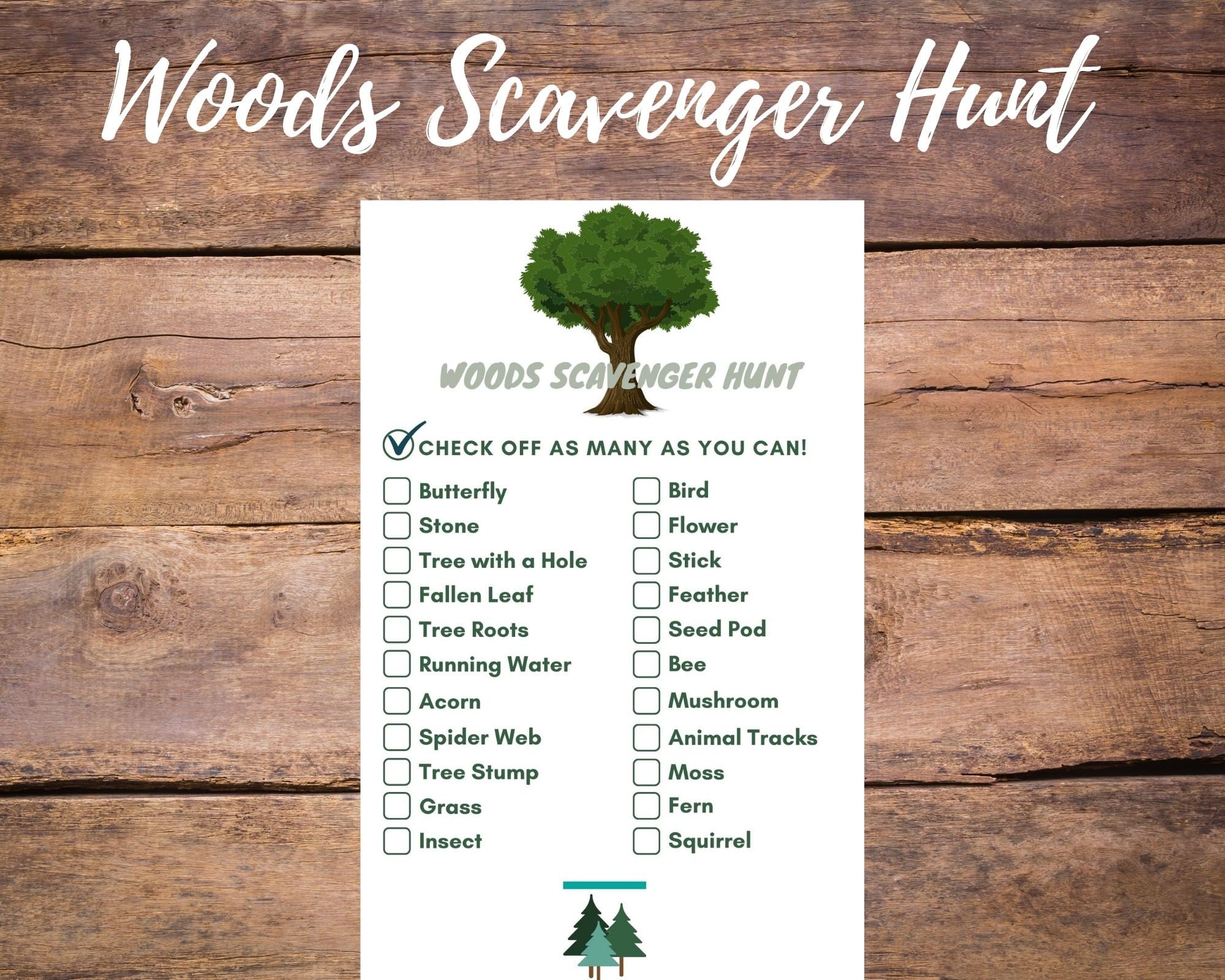 Woods Scavenger Hunt Etsy