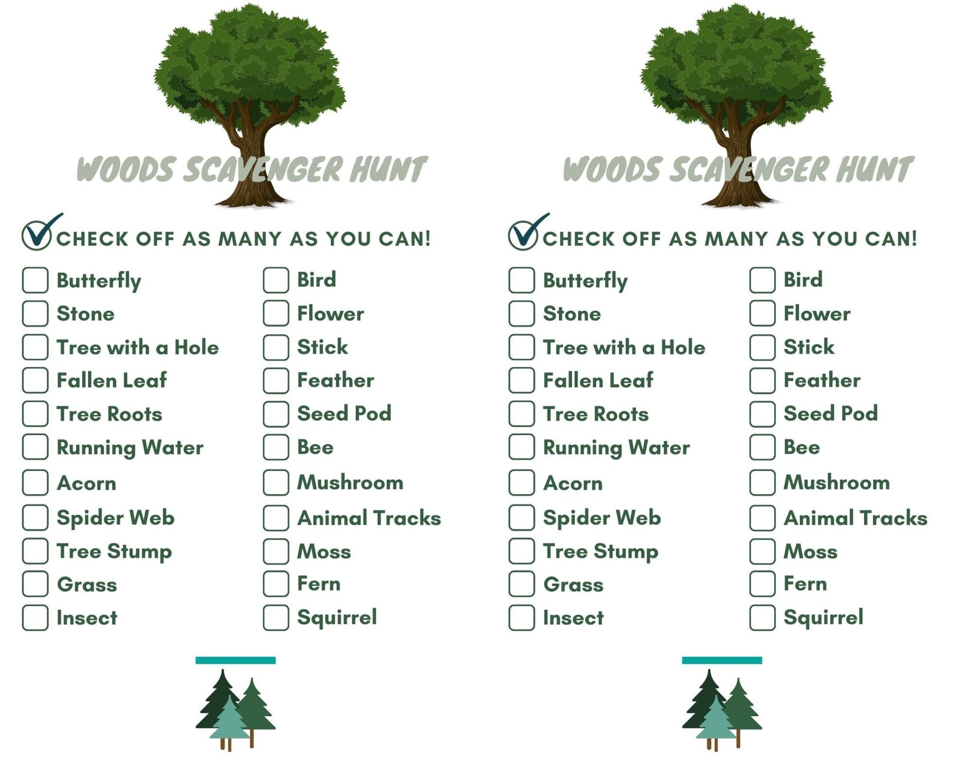 Woods Scavenger Hunt Etsy