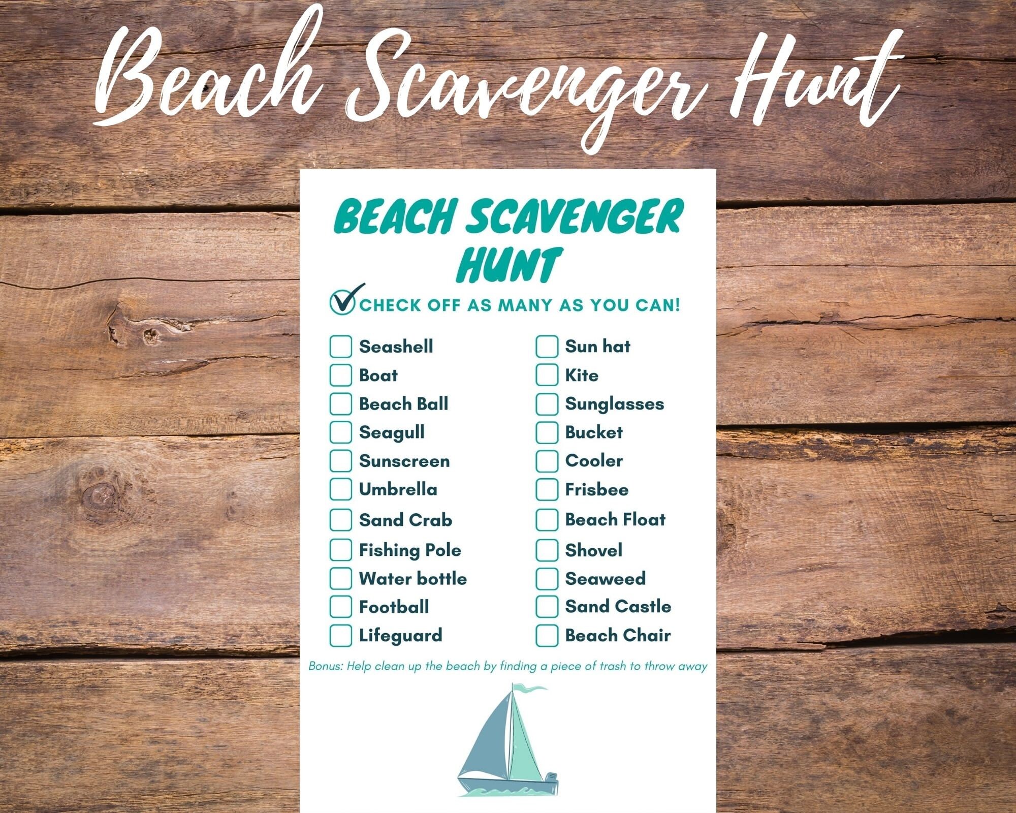 Beach Scavenger Hunt | Etsy