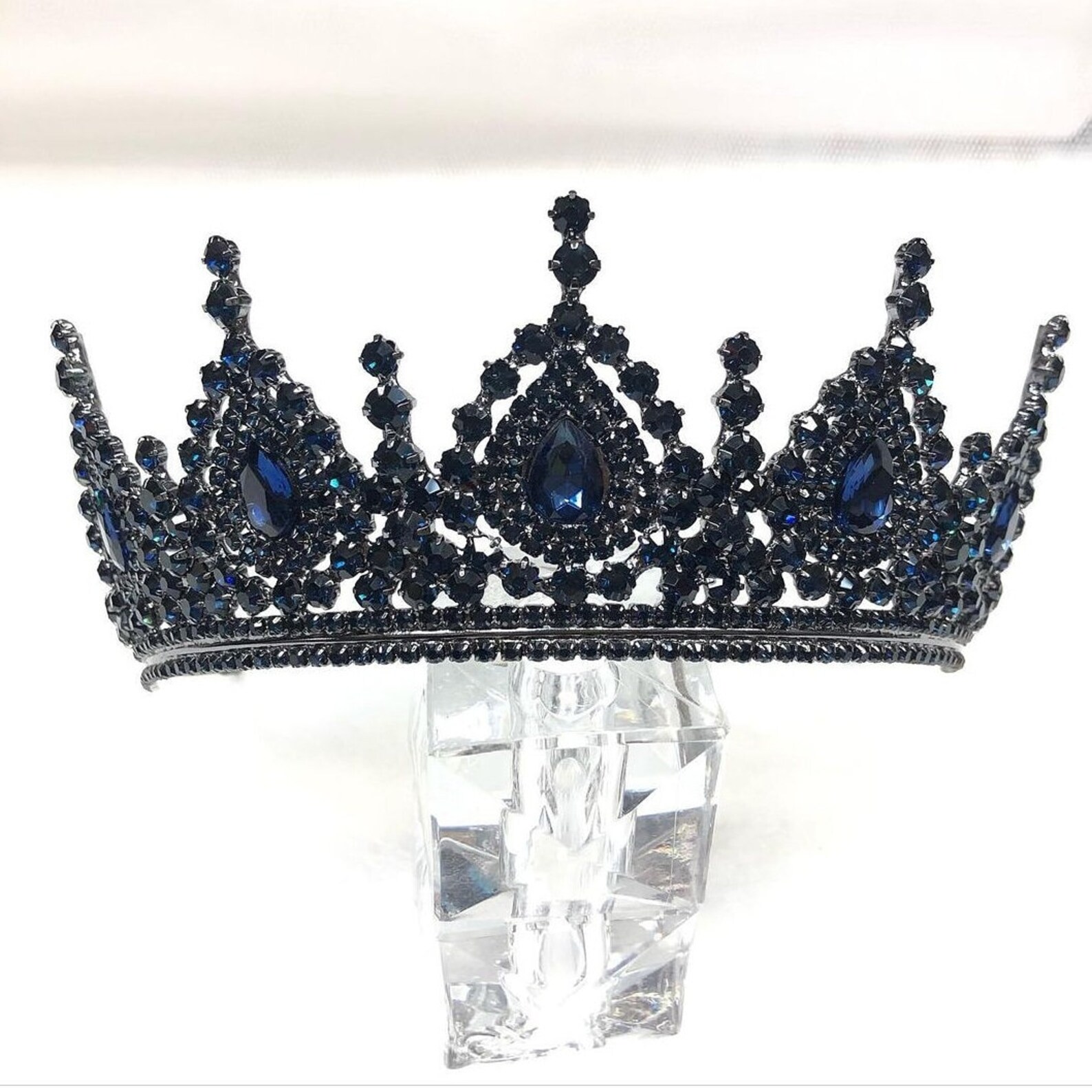 Navy blue bridal tiarawedding tiara swaroski tiaracrystal Etsy