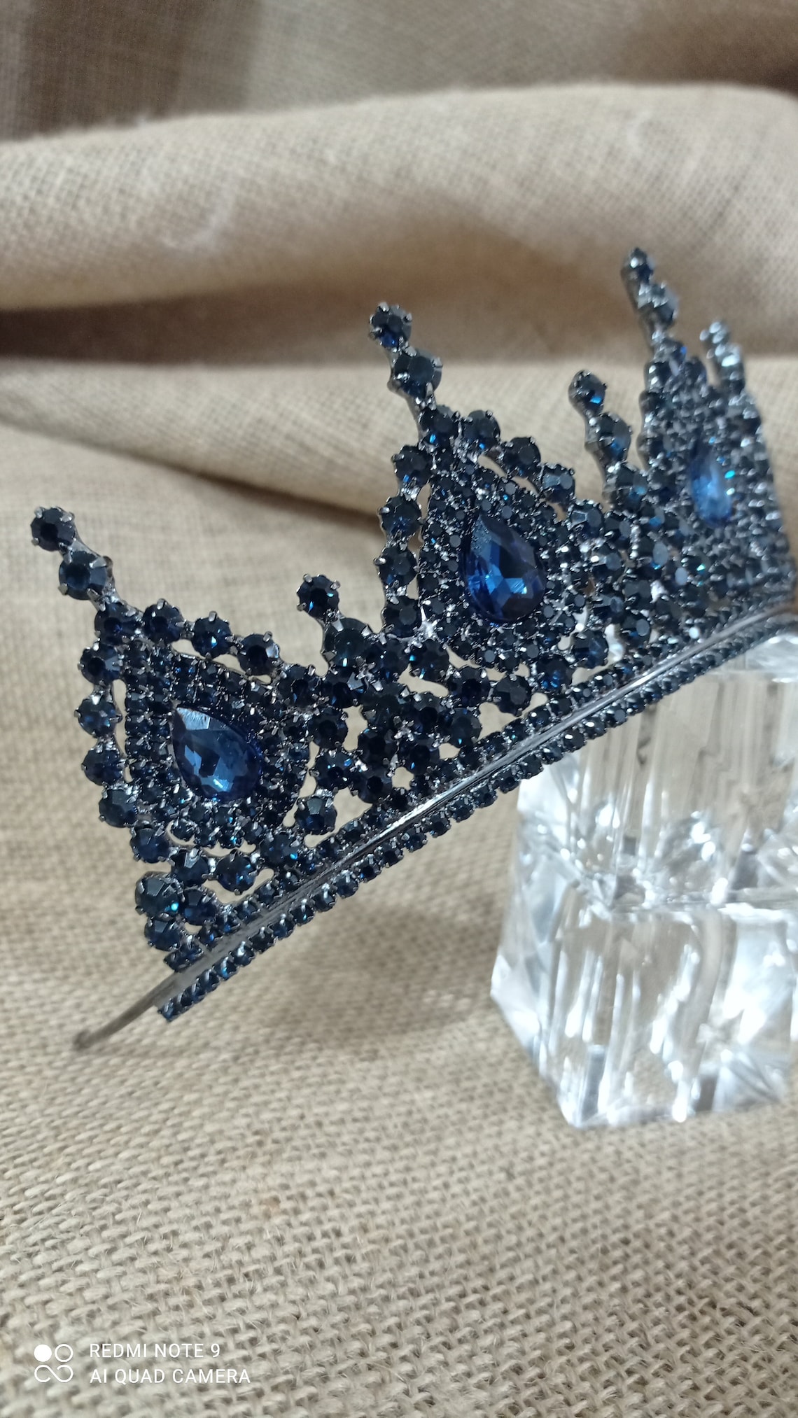 Navy blue bridal tiarawedding tiara swaroski tiaracrystal Etsy