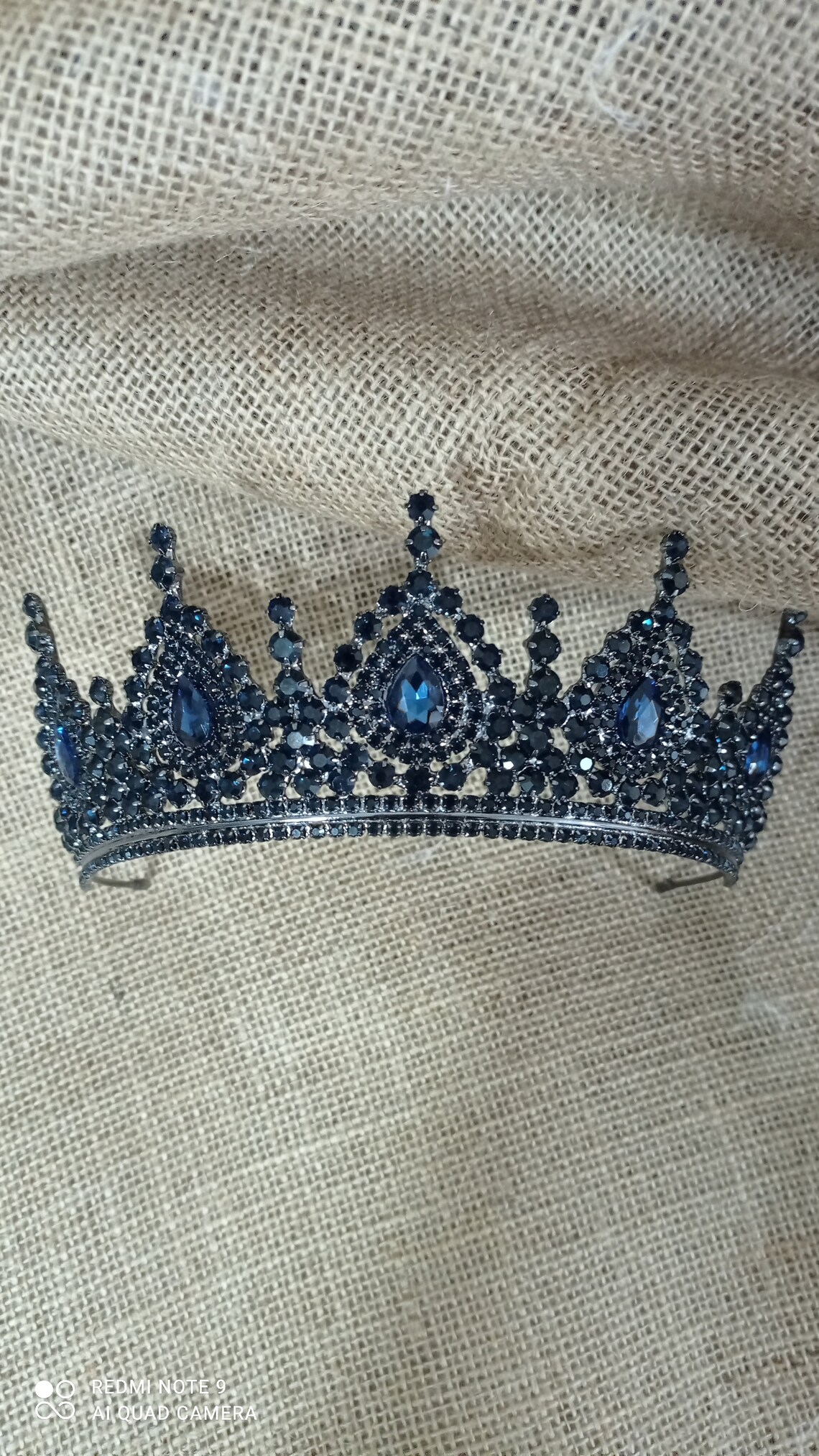 Navy blue bridal tiarawedding tiara swaroski tiaracrystal Etsy