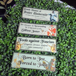 Medieval Jester Bumper Sticker Slaps - NEW Design