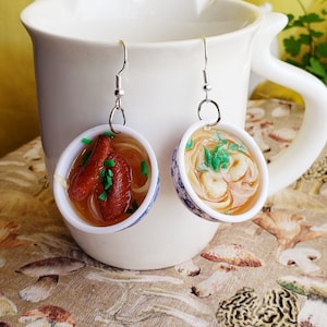 Ramen Noodle Soup Earrings