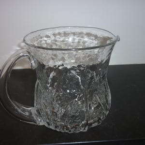 Orrefors EDEN (Leaf) Large Glass Jug designed by Lars Hellsten Made in Sweden Mid Century Scandi