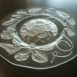 Nuutajärvi Notsjö iittala Finland Large Pioni Glass Platter Vintage Scandi Oiva Toikka Made in Finland