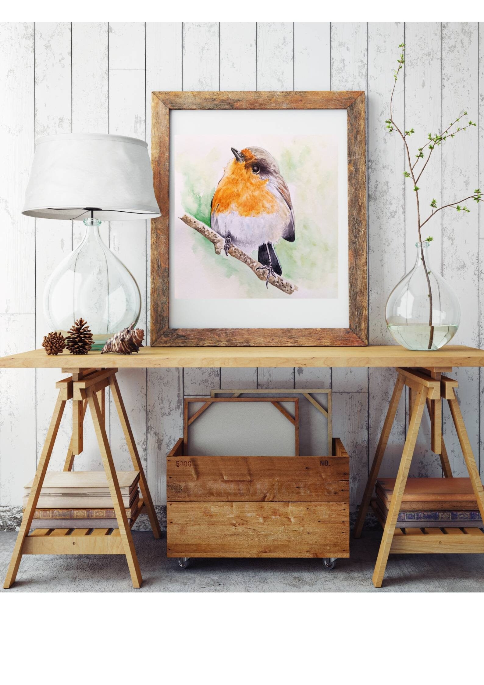 Robin Wall Art Robin Painting Robin Home Decor Robin Etsy