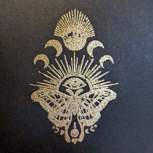 Hemelse gouden reliëfkaart - blanco, inclusief envelop - reliëf of blanco