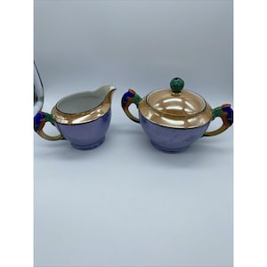 Vintage Hand Painted Noritake Sugar Bowl & Creamer Set Japan
