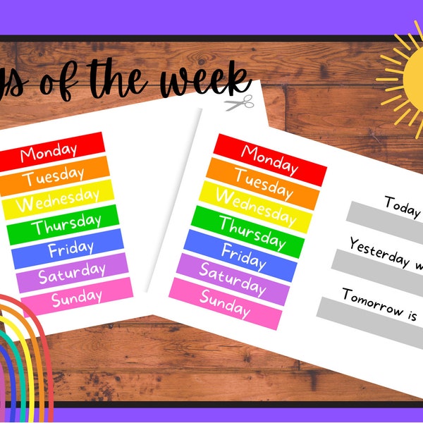 Days of the Week Folder Etsy