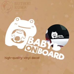 Baby on board car decal - original design - baby frog- weatherproof vinyl sticker - car decal - sign