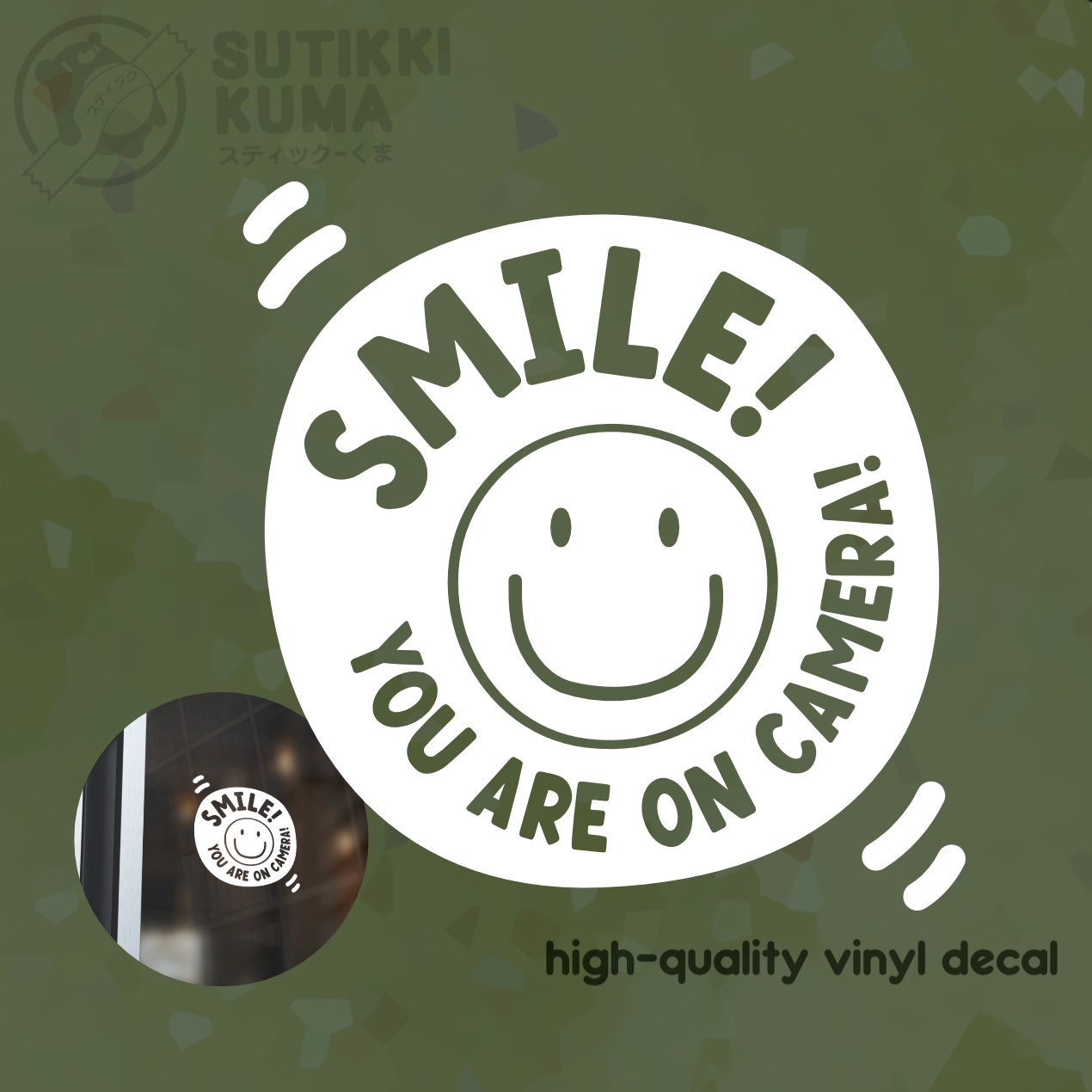 Smile! You Are on Camera Decal - Home Business Window Door Warning ...