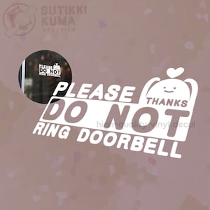 Do not ring doorbell door window decal - Home Business Window Door Warning Security Sign Sticker Weatherproof Decal