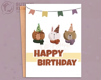 Happy birthday | Party animals | cute card