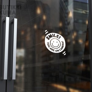Smile! You Are on Camera Decal - Home Business Window Door Warning ...